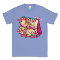Colony Blue pink cancer ribbon and october calendar Classic Tee - AdoDesignShop