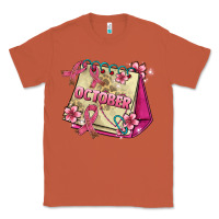 Copper pink cancer ribbon and october calendar Classic Tee - AdoDesignShop