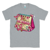 Heather Grey pink cancer ribbon and october calendar Classic Tee - AdoDesignShop