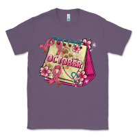 Lavender pink cancer ribbon and october calendar Classic Tee - AdoDesignShop