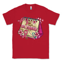 Red pink cancer ribbon and october calendar Classic Tee - AdoDesignShop
