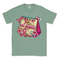 Sage pink cancer ribbon and october calendar Classic Tee - AdoDesignShop