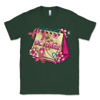 Sports Green pink cancer ribbon and october calendar Classic Tee - AdoDesignShop
