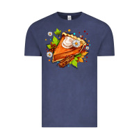 Vintage Denim pumpkin pie with daisies and cinnamon Vintage Tee - AdoDesignShop