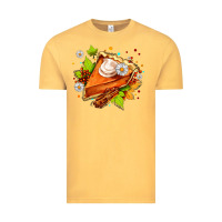Vintage Mustard pumpkin pie with daisies and cinnamon Vintage Tee - AdoDesignShop