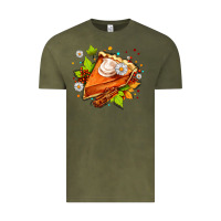 Vintage Olive pumpkin pie with daisies and cinnamon Vintage Tee - AdoDesignShop