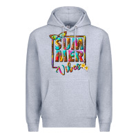 Heather Grey summer vibes Premium Hoodie - NancyCooperArtShop