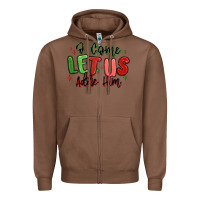 Chestnut o come let us adore him christmas Zipper Hoodie - MaliasSmallBusiness