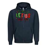Navy o come let us adore him christmas Zipper Hoodie - MaliasSmallBusiness