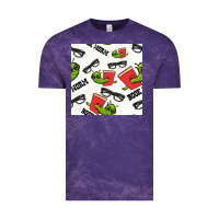 Cloud Purple bookworm seamless pattern Vintage Tee - BundleAndBundleShop