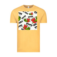 Vintage Mustard bookworm seamless pattern Vintage Tee - BundleAndBundleShop