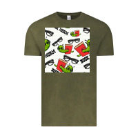 Vintage Olive bookworm seamless pattern Vintage Tee - BundleAndBundleShop
