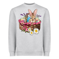 Heather Grey easter bunny and basket Heavyweight Sweatshirt - AdoDesignShop