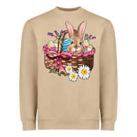 Easter Bunny And Basket Heavyweight Sweatshirt | Teevron