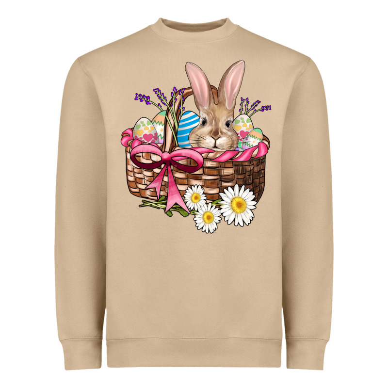Easter Bunny And Basket Heavyweight Sweatshirt by AdoDesignShop | Teevron