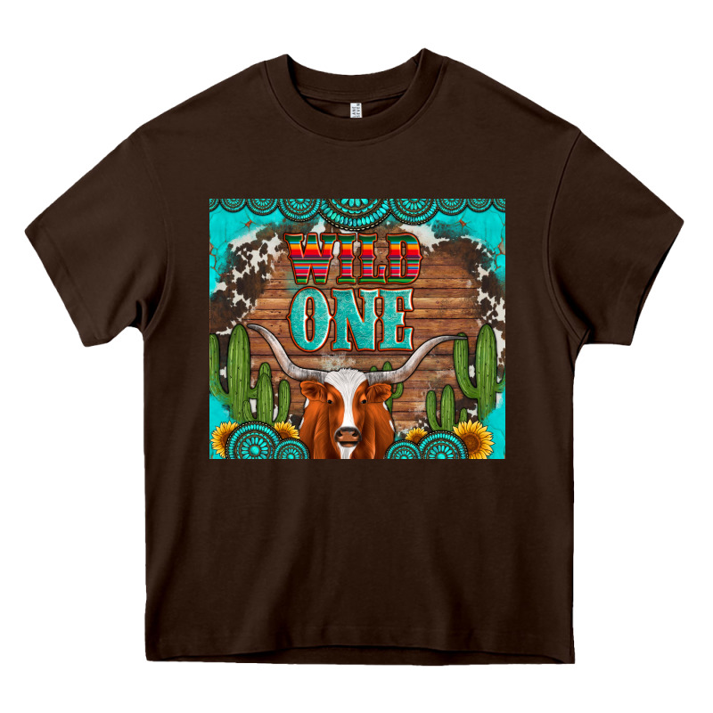 Wild One Longhorn Gemstones Cactus And Sunflowers Heavy Core Tee by Artiststas | Teevron