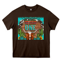 Chocolate Brown wild one longhorn gemstones cactus and sunflowers Heavy Core Tee - Artiststas