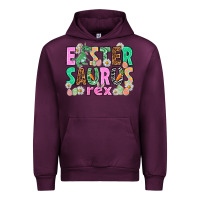 Mauve Wine Easter Saurus Nurse Easter Day Urban Hoodie - HowdyJamesFarm