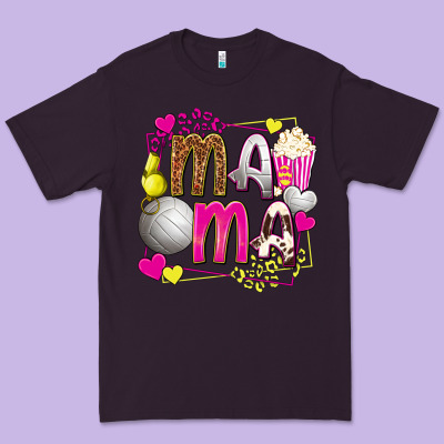 Mama Volleyball With Popcorn Premium Tee Designed By Texasbilliewilder