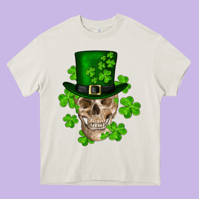 St. Patrick's Day Skull Heavy Core Tee Designed By Ranaportraitstore