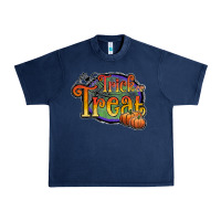 Navy trick or treat black Urban Heavy Tee - JahusDesignShop