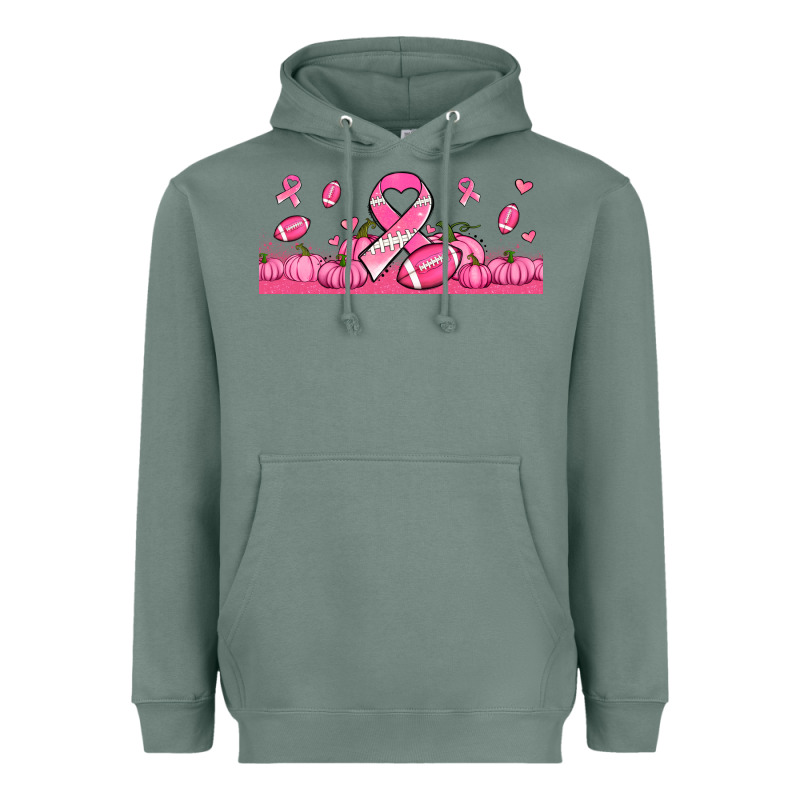 Breast Cancer American Football Heavyweight Hoodie by Jasminsmagicworld | Teevron