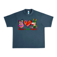Midnight Navy peace love wine Urban Heavy Tee - AdoDesignShop