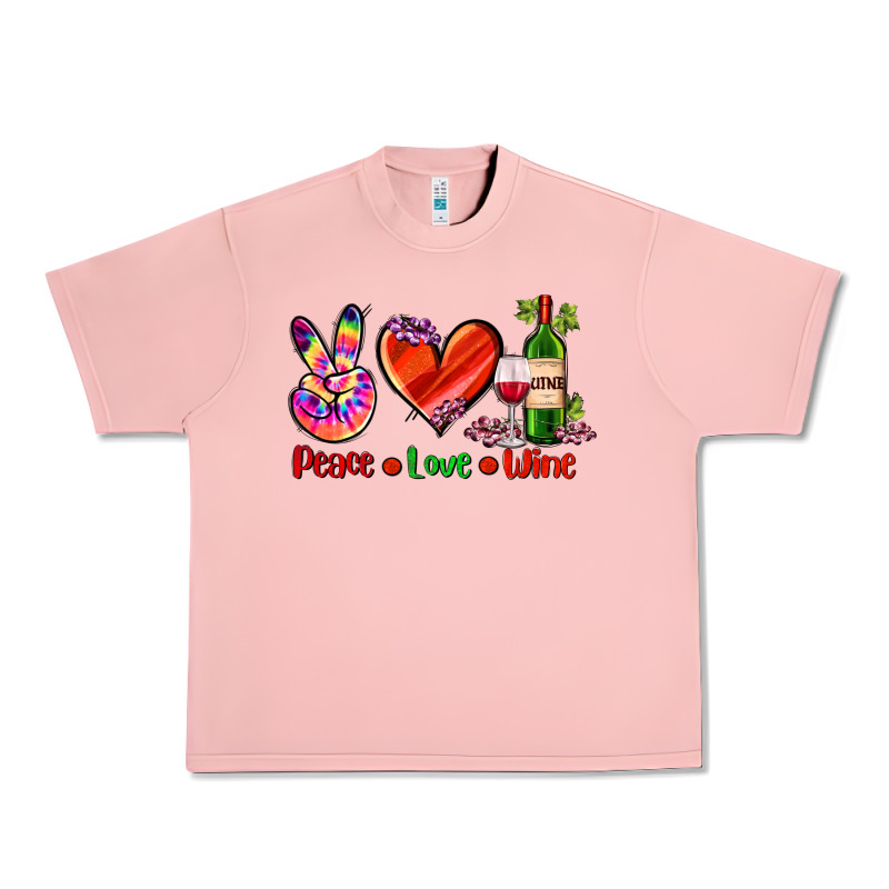 Peace Love Wine Urban Heavy Tee by AdoDesignShop | Teevron