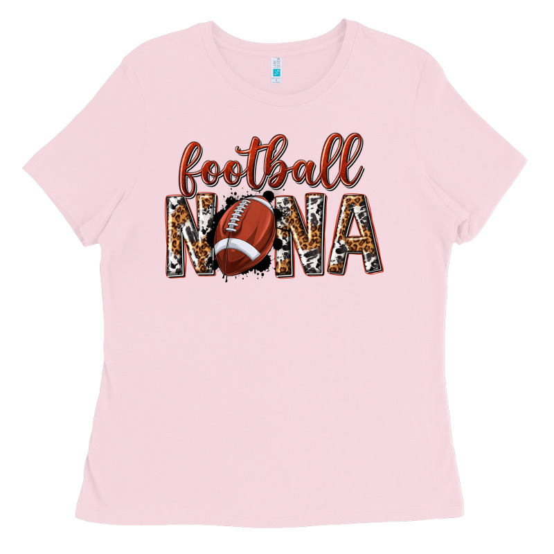 Football Nana With Leopard Ladies Tee by texasbilliewilder | Teevron