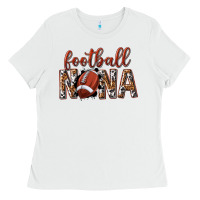 White football nana with leopard Ladies Tee - texasbilliewilder