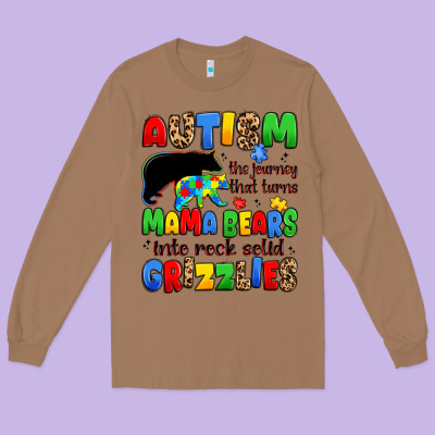 Autism The Journey That Turns Mama Bears Long Sleeve Tee Designed By Jahusdesignshop