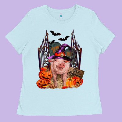 Ladies Tee Pig halloween