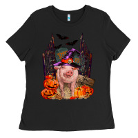 Black Pig halloween Ladies Tee - RanaPortraitStore
