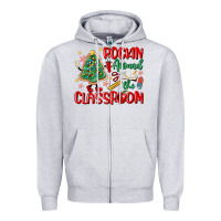 Heather Grey rockin around the clasroom teacher Zipper Hoodie - MaliasSmallBusiness