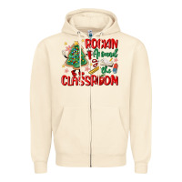 Sandshell rockin around the clasroom teacher Zipper Hoodie - MaliasSmallBusiness