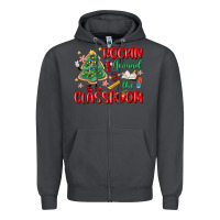 Smoke rockin around the clasroom teacher Zipper Hoodie - MaliasSmallBusiness