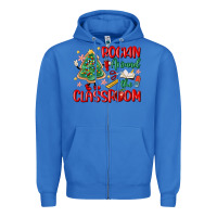 True Royal rockin around the clasroom teacher Zipper Hoodie - MaliasSmallBusiness