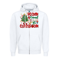 White rockin around the clasroom teacher Zipper Hoodie - MaliasSmallBusiness