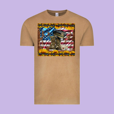 Westerm Usa Army Boots Vintage Tee Designed By Artiststas
