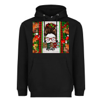 Black Christmas merry mama messy bun Heavyweight Hoodie - Jasminsmagicworld
