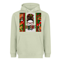 Matcha Christmas merry mama messy bun Heavyweight Hoodie - Jasminsmagicworld