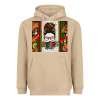 Mushroom Christmas merry mama messy bun Heavyweight Hoodie - Jasminsmagicworld