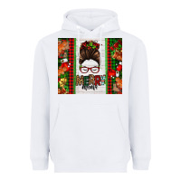 White Christmas merry mama messy bun Heavyweight Hoodie - Jasminsmagicworld