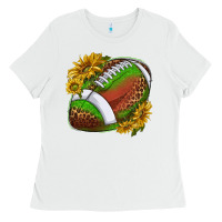 White footballwithsunflowers Ladies Tee - texasbilliewilder