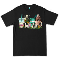 Black cow coffee cups Premium Tee - AdoDesignShop