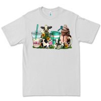 Dove Grey cow coffee cups Premium Tee - AdoDesignShop