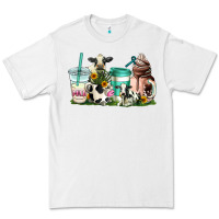 White cow coffee cups Premium Tee - AdoDesignShop