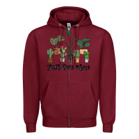 Burgundy just one more plant Zipper Hoodie - MaliasSmallBusiness