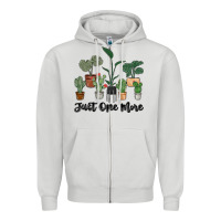 Dove Grey just one more plant Zipper Hoodie - MaliasSmallBusiness