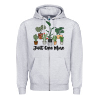 Heather Grey just one more plant Zipper Hoodie - MaliasSmallBusiness